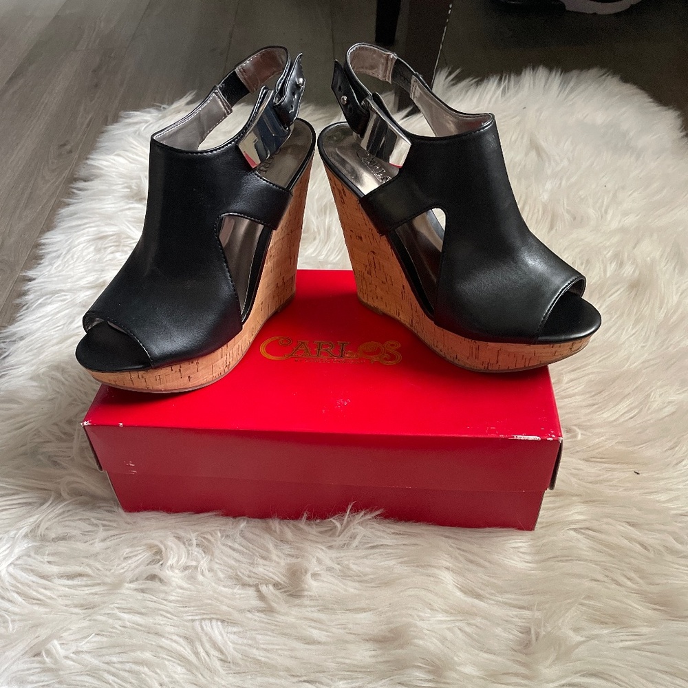 Carlos Santana brand new in box black wedges